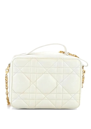 Christian Dior Pre-Owned Caro Box Bag with Chain Macrocannage Quilt Calfskin satchel - White