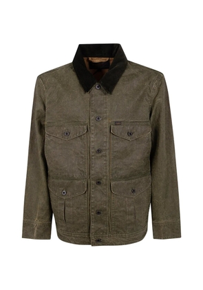 Filson grid-pattern corduroy-collar jacket - Green