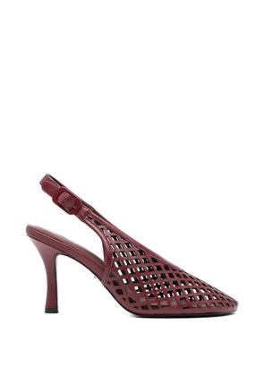 Lola Cruz Bruna lattice leather pumps - Red