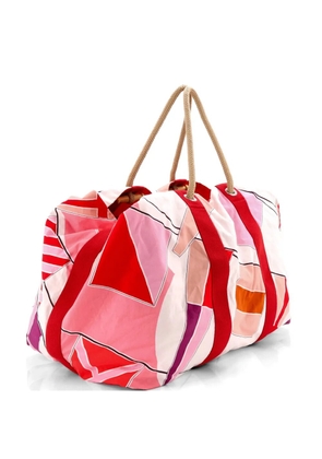 Hermès Pre-Owned Drapeaux Au Vent Bag Printed Canvas Large shoulder bag - Pink
