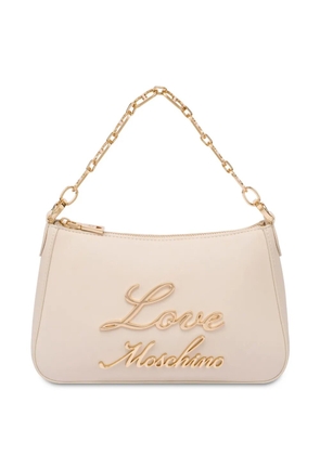 Love Moschino logo-paque shoulder bag - Neutrals