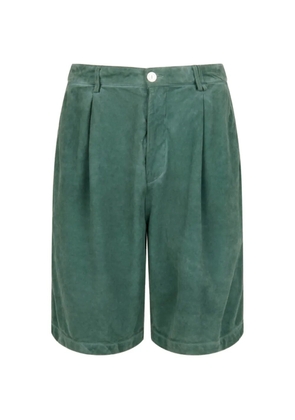 Marni pleated ovine leather shorts - Green