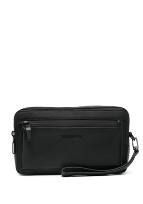 PIQUADRO logo lettering clutch bag - Black