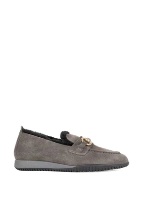 SERGIO MORETTI FIRENZE shearling-trim loafers - Grey