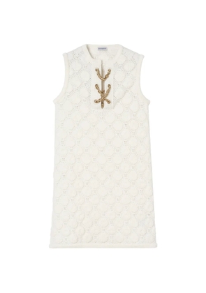 Burberry crochet cotton blend dress - White