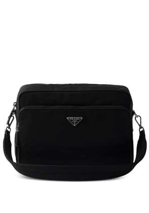 Prada logo-plaque messenger bag - Black