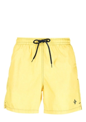 Drumohr embroidered-logo swim shorts - Yellow