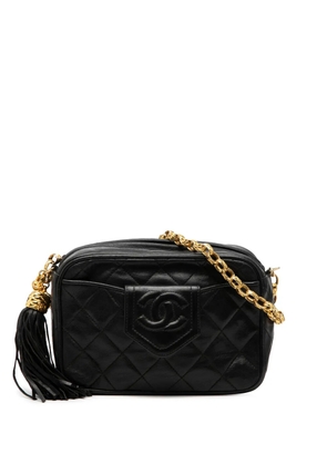 CHANEL Pre-Owned 1989-1991 CC Quilted Lambskin Tassel Camera Bag crossbody bag - Black