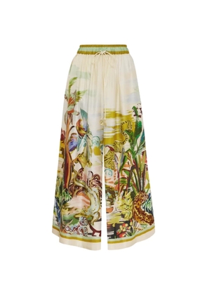 ALEMAIS Jungle Boogie silk trousers - Neutrals
