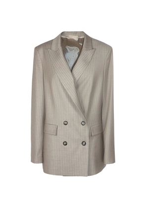 Purotatto double-breasted pinstripe blazer - Neutrals