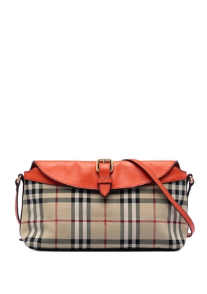 Burberry Pre-Owned 2000-2017 Haymarket Check Canvas Leah crossbody bag - Orange
