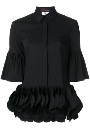 Talbot Runhof Palissy floral applique shirt - Black