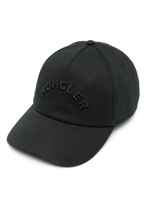 Moncler logo-embroidered cotton hat - Black