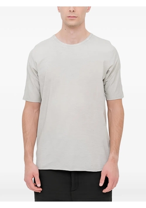 69 BY ISAAC SELLAM leather-trimmed jersey t-shirt - Grey