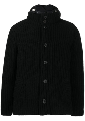 Herno ribbed button-up jacket - Black