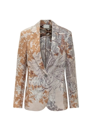 Pierre-Louis Mascia floral-print silk jacket - Neutrals