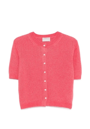 Hemisphere button short-sleeve cardigan - Pink