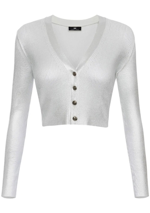 Elisabetta Franchi laminated cropped cardigan - Grey