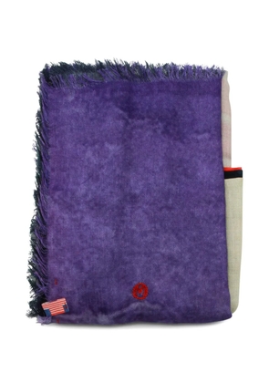 TALKING WALLS abstract-print frayed scarf - Purple