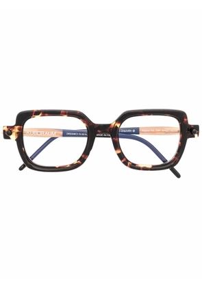 Kuboraum tortoiseshell-effect square-frame glasses - Brown