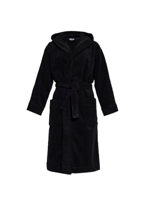 Moschino logo-patch hooded dressing gown - Black