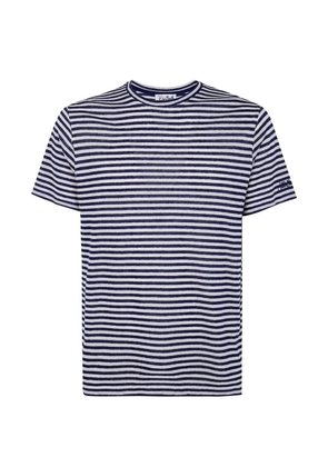 MC2 Saint Barth striped logo-embroidered T-shirt - Blue