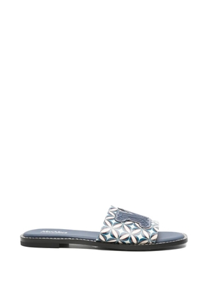 Max Mara geometric-print logo-patch sandals - Blue