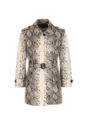 Burberry snakeskin-print belted coat - Neutrals