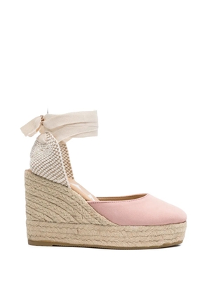 Manebi tie-fastening wedge espadrilles - Pink
