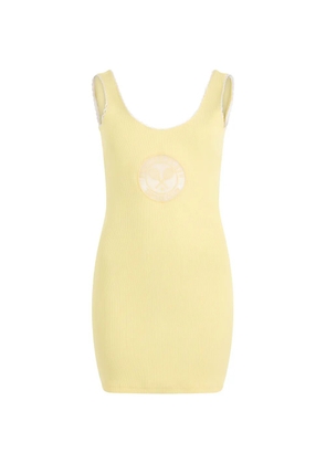 Philipp Plein scalloped ribbed mini dress - Yellow