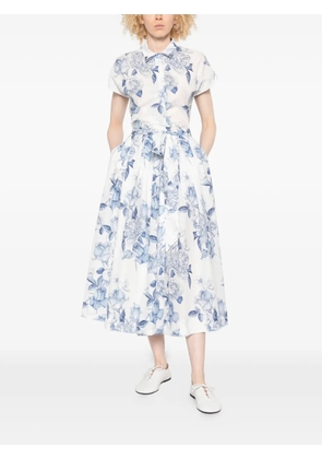 LAVI COUTURE Bellell floral-print tied-waist midi dress - White