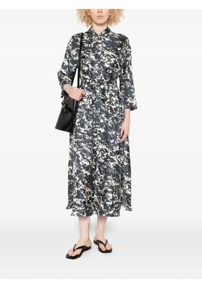 'S Max Mara Leva abstract-print tied-waist maxi dress - Blue