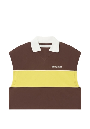 Palm Angels Classic logo boxy polo top - Brown
