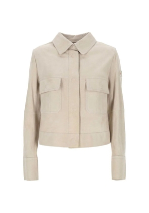 Peuterey buttoned leather jacket - Neutrals