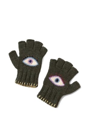KAPITAL eye appliqué gloves - Green