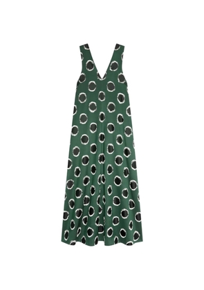 DRIES VAN NOTEN Fil Coupé silk maxi dress - Green