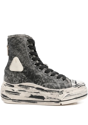 R13 Kurt distressed-effect zip-fastening sneakers - Black