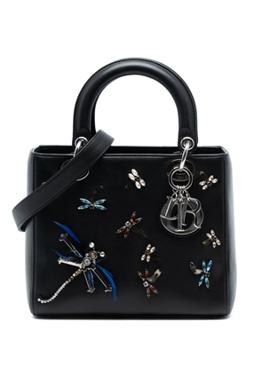 Christian Dior Pre-Owned 2016 Medium Calfskin Dragonfly Embellished Lady Dior satchel - Black