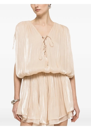 NISSA pleated mini dress - Neutrals