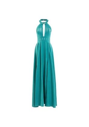 Saiid Kobeisy vertical cut-out ring-detail maxi dress - Green