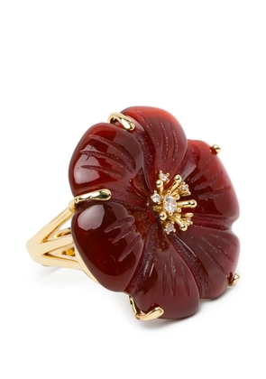 BLAKLACE flower stone ring - Gold