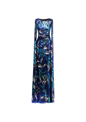 Gemy Maalouf patterned sequin-details maxi dress - Blue