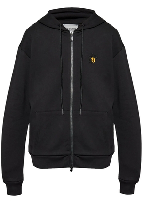 Iceberg logo-embroidered cotton hoodie - Black