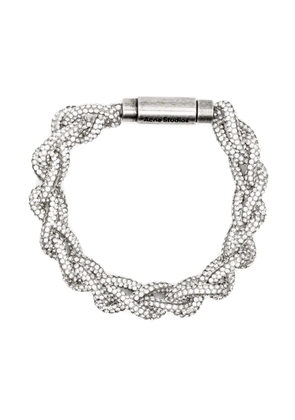 Acne Studios crystal-embellished cord bracelet - Silver