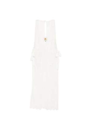 FARM Rio floral-embroidered dress - White