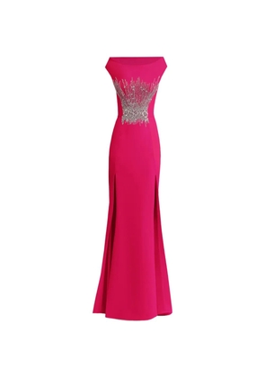 Gemy Maalouf bateau-collar embellished maxi dress - Pink