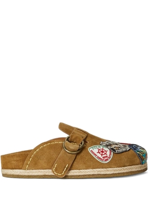 Polo Ralph Lauren patch-embellished buckle sandals - Brown