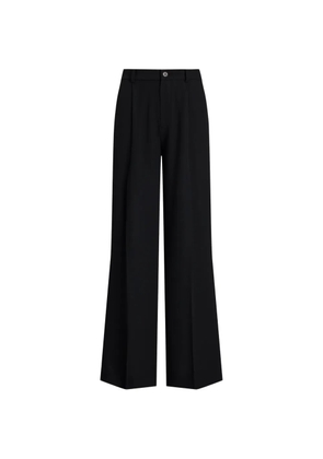Lauren Ralph Lauren Georgette pleated wide-leg trousers - Black