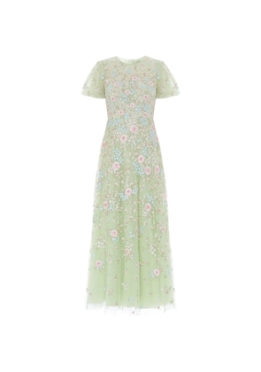 Needle & Thread Peony Bouquet round-neck maxi dress - Green