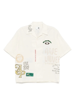 AAPE BY *A BATHING APE® logo-embroidered shirt - Neutrals